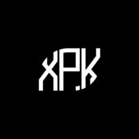 diseño de logotipo de letra xpk sobre fondo negro. concepto de logotipo de letra de iniciales creativas xpk. diseño de letras xpk. vector