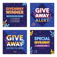 Giveaway Template for Social Media vector