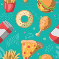 Junkfood Seamless Concept vector