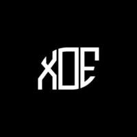 XOE letter logo design on black background. XOE creative initials letter logo concept. XOE letter design. vector