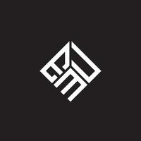 EMU letter logo design on black background. EMU creative initials letter logo concept. EMU letter design. vector