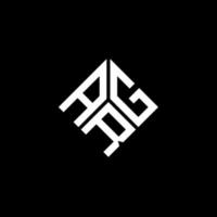 diseño de logotipo de letra arg sobre fondo negro. concepto de logotipo de letra de iniciales creativas arg. diseño de letras arg. vector