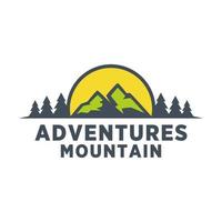 plantillas de diseño de logotipo de montaña de aventuras vector