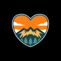 Mountain Love Logo Templates vector