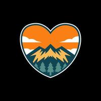 Mountain Love Logo Templates vector