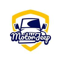 plantillas de diseño de logotipo de escudo deportivo jeep vector