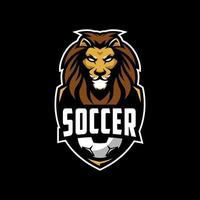 Soccer Club Lion Logo Design Premium vector