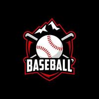 Baseball Mountain Sports Logo Design vector