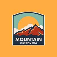 plantillas de logotipo de vector de ilustración de escalada de montaña