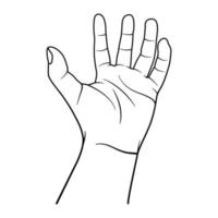 Hand illustration with black outline style vector