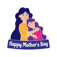 Illustration with Mother's Day theme. A child hugging his mother vector