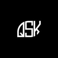 QSK letter logo design on black background.QSK creative initials letter logo concept.QSK vector letter design.