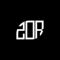 ZOR letter logo design on black background. ZOR creative initials letter logo concept. ZOR letter design. vector