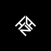 diseño del logotipo de la letra hna sobre fondo negro. concepto de logotipo de letra de iniciales creativas de hna. diseño de letras hna. vector