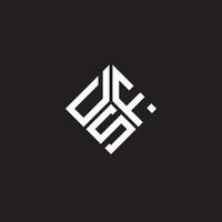 DSF letter logo design on black background. DSF creative initials letter logo concept. DSF letter design. vector