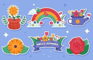 Colorful Summer Floral Sticker Set