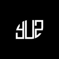 diseño del logotipo de la letra yuz sobre fondo negro. concepto creativo del logotipo de la letra de las iniciales de yuz. diseño de letras yuz. vector