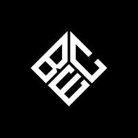 diseño de logotipo de letra bec sobre fondo negro. concepto de logotipo de letra de iniciales creativas bec. diseño de letras bec. vector