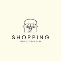shop with linear style logo icon template design. store, trade ,stand, vector illustration