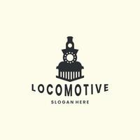 locomotive with vintage style logo icon template design. train, transportation , railway, vector illustration