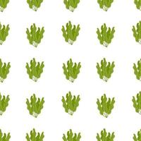 Summer seamless pattern with seaweed. Flat vector illustration