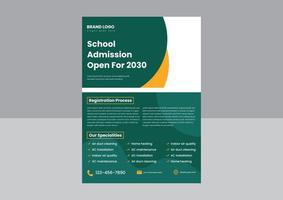 school admission going flyer poster design. your kids deserve the best education flyer design. school admission open leaflet design. vector