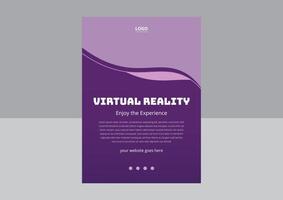 diseño de plantilla de volante de realidad virtual. concepto de realidad virtual, simulación, juegos y tecnología futura. diseño de volante de experiencia virtual. portada, volante, cartel vector