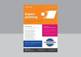 House paint services flyer design, Paint service flyer design template. Commercial real estate painting service poster leaflet design. vector