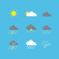 wheater report simbol signs icon vector set