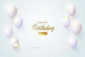 happy birthday with light reflections that make luxury. vector