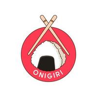 concepto de insignia del logotipo de la tienda onigiri vector