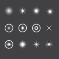 white star light circle light shine vector