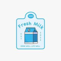 Fresh Milk Logo Badge Concept vector