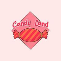 concepto de insignia del logotipo de candy land vector