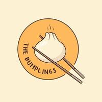 The Dumpling Badge Logo Concept vector