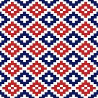 Simple geometric seamless pattern design for fabric with red,blue and white color. vector