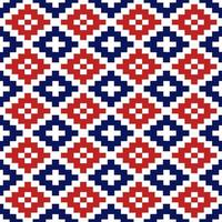 Simple geometric seamless pattern design for fabric with red,blue and white color. vector