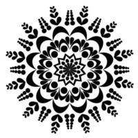 mandala de flores dibujadas a mano con geometría simple vector