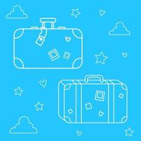 travel bag doodle icon background vector