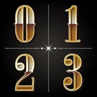 western gradient alphabet letters vintage numbers vector 0,1,2,3