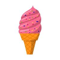 ilustración de un gofre de cono de helado. vector aislado en un fondo blanco.