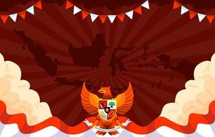 Hari Pancasila with Garuda Background vector