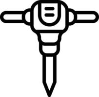 ilustración de diseño de icono de vector de martillo neumático