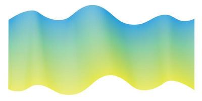 Ribbon with Ukraine flag colors wave element for design. Vector illustration. Wave with lines created with blending tool. Curved wavy line, smooth stripe.