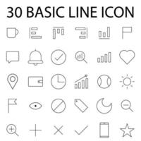 basic line icon set vector