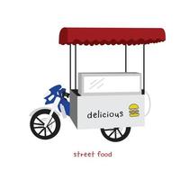 street food bike cart vector