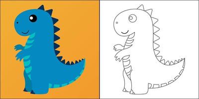 Cute Tyrannosaurus rex suitable for children's coloring page vector illustration