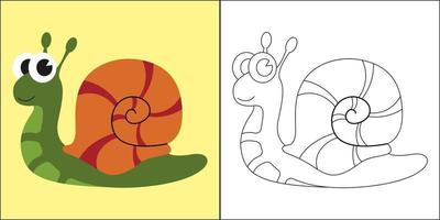 Snail suitable for children's coloring page vector illustration