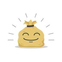 A bag full of money with a smile vector