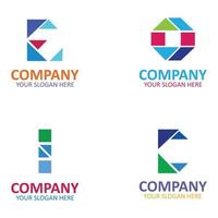 conjunto creativo de diseño de logotipo de carta eoica empresarial vector